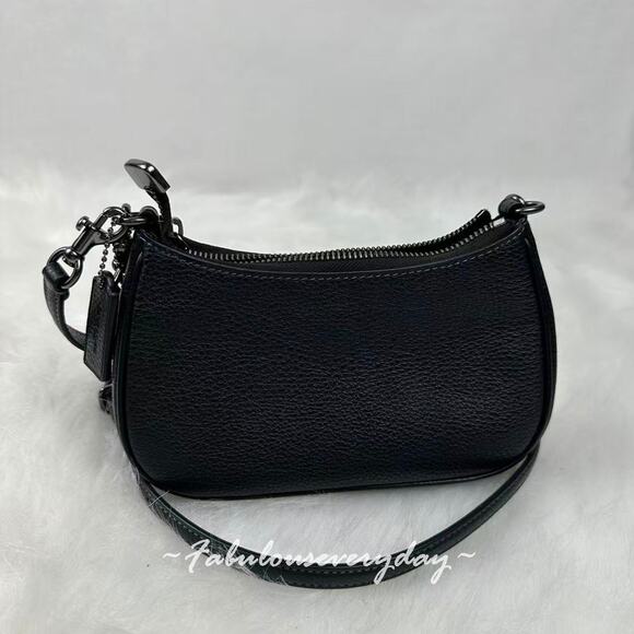Coach Teri Mini Crossbody Bag With Rivets In Leather/Gunmetal/Black Multi CCE44 - Picture 3 of 8
